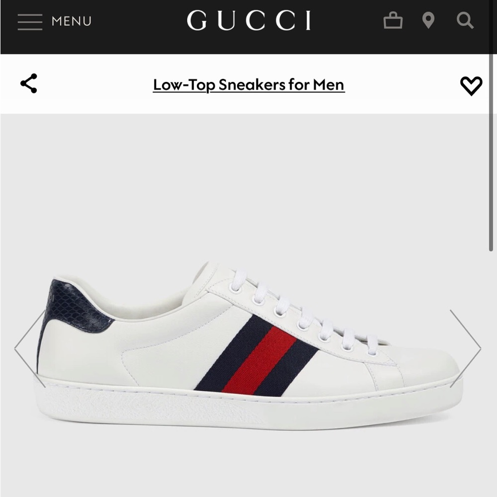 Gucci Mens Ace leather Sneakers